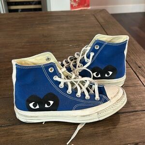 Converse x Comme des Garçons PLAY Chuck 70, size WOMENS 7, color blue